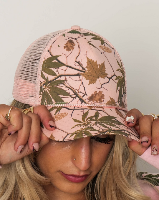 Autumn Camo Trucker Hat Pink