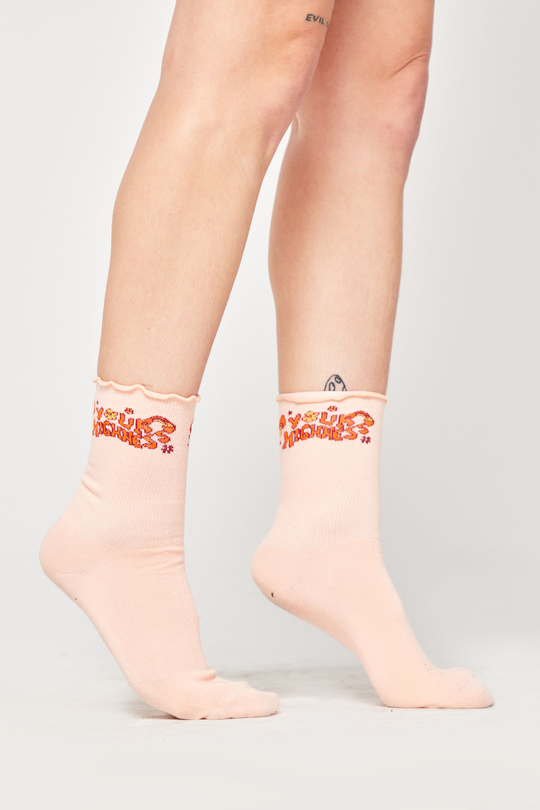 In the Groove Ruffle Sock Peach