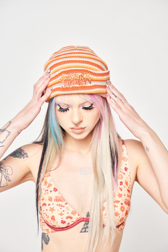 In The Groove Striped Beanie