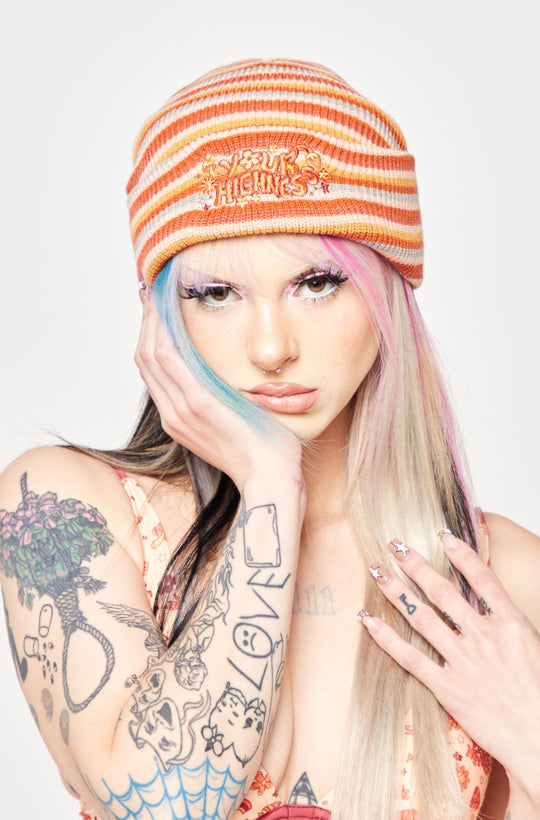 In The Groove Striped Beanie