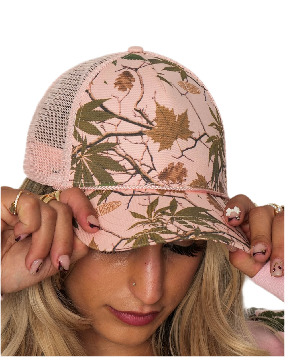 Autumn Camo Trucker Hat Pink