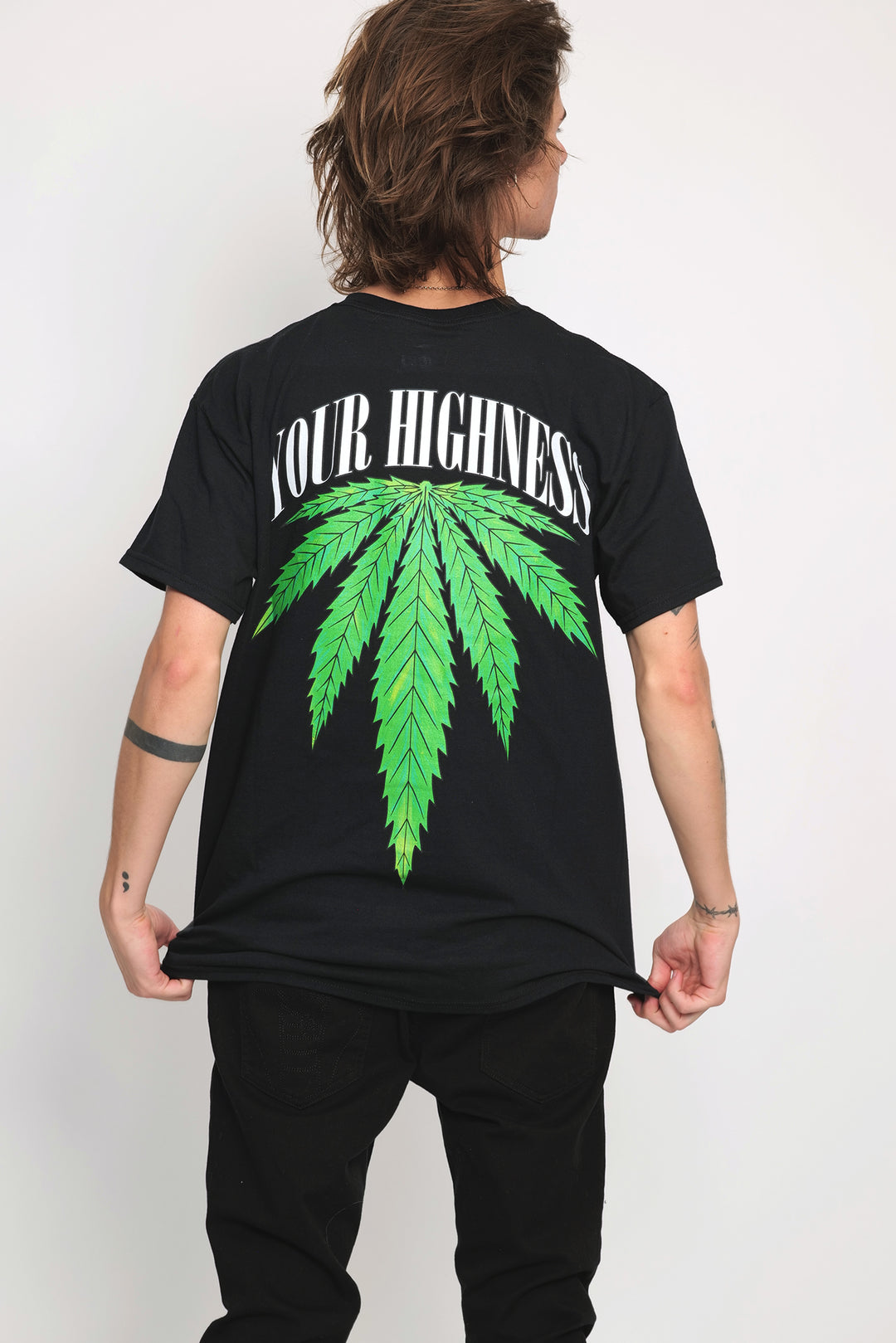 Hemp Leaf Tee Black