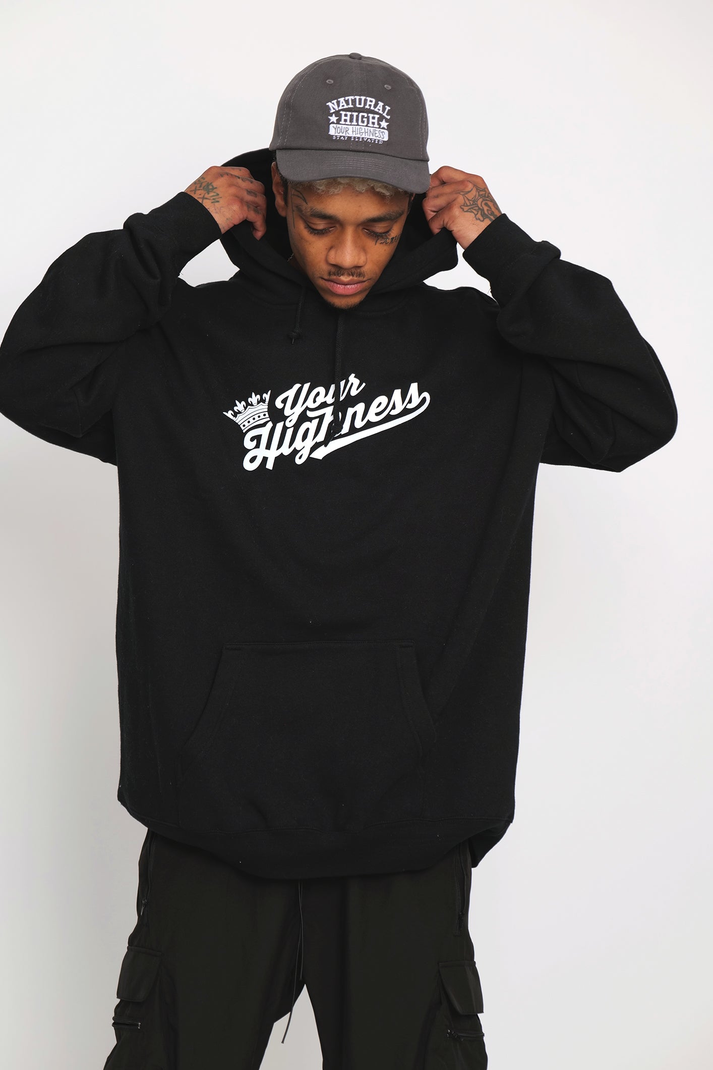 Crown Logo Hoodie Black