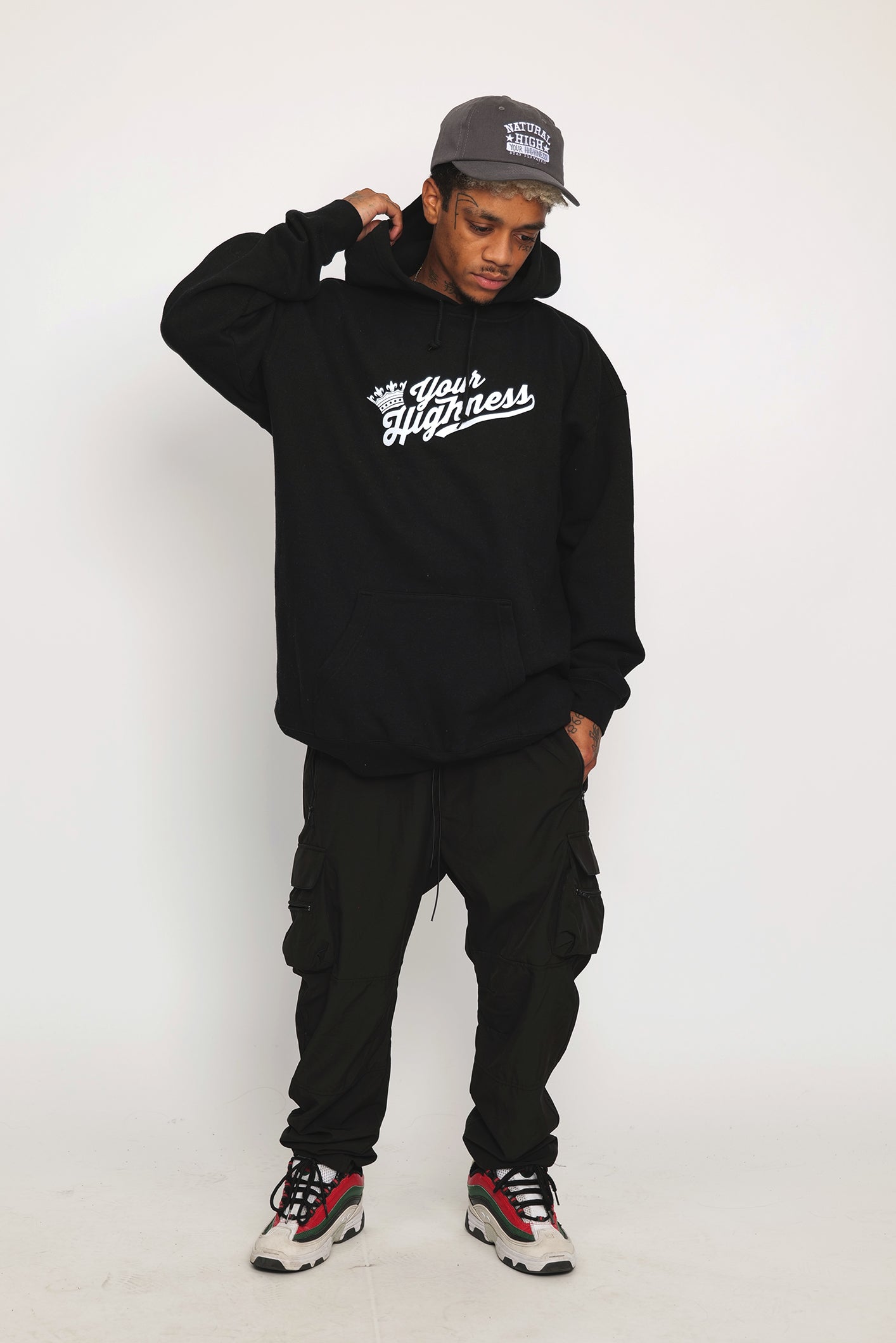 Crown Logo Hoodie Black