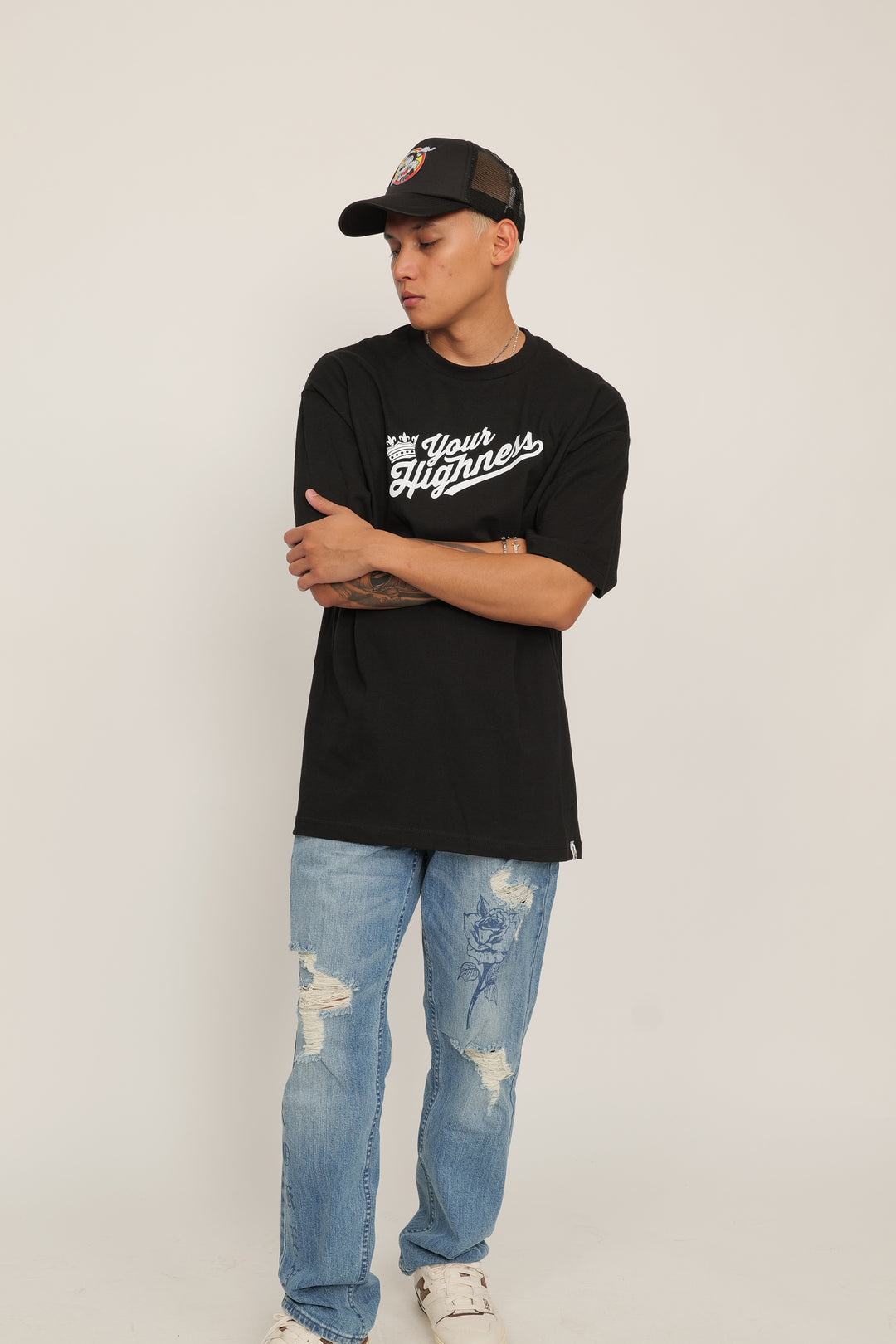 Crown Logo Tee Black/White