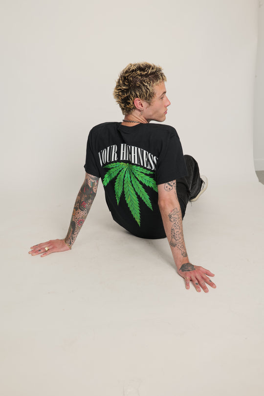 Hemp Leaf Tee Black