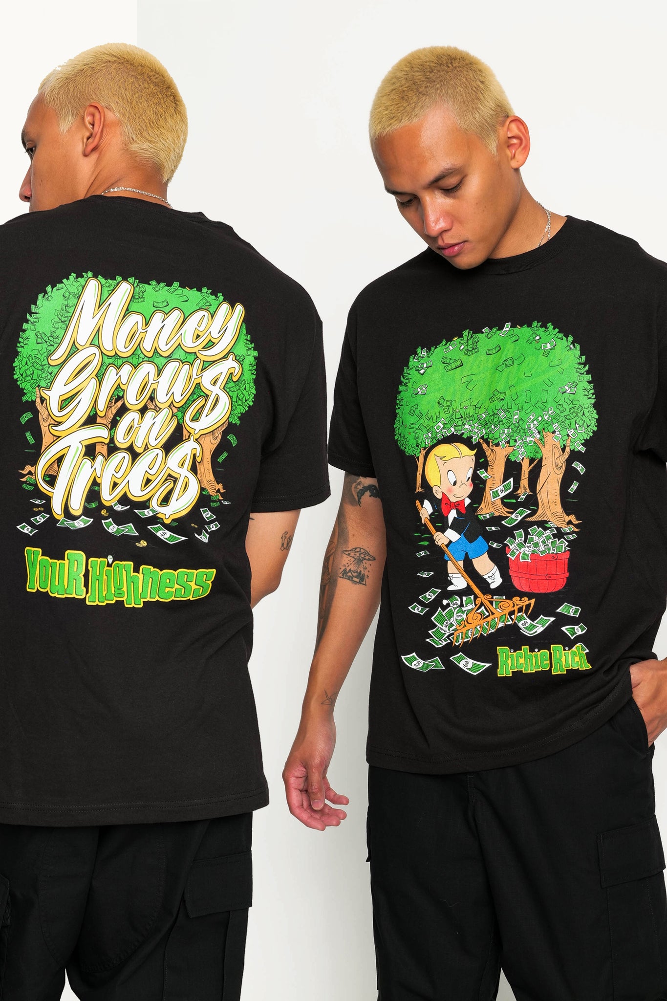 YH x Richie Rich Money Grows on Trees Tee Black