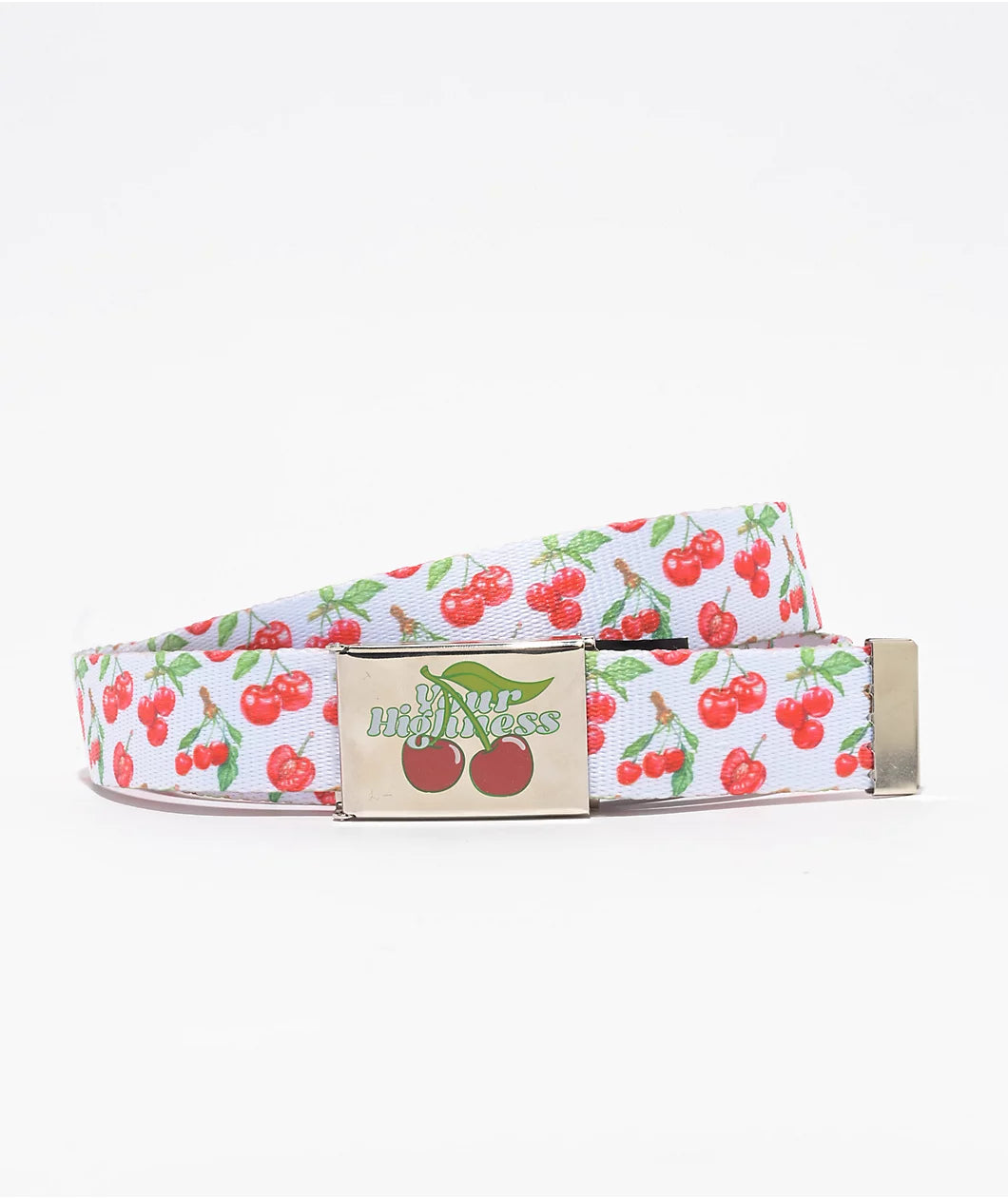 Cherry Pie Web Belt White