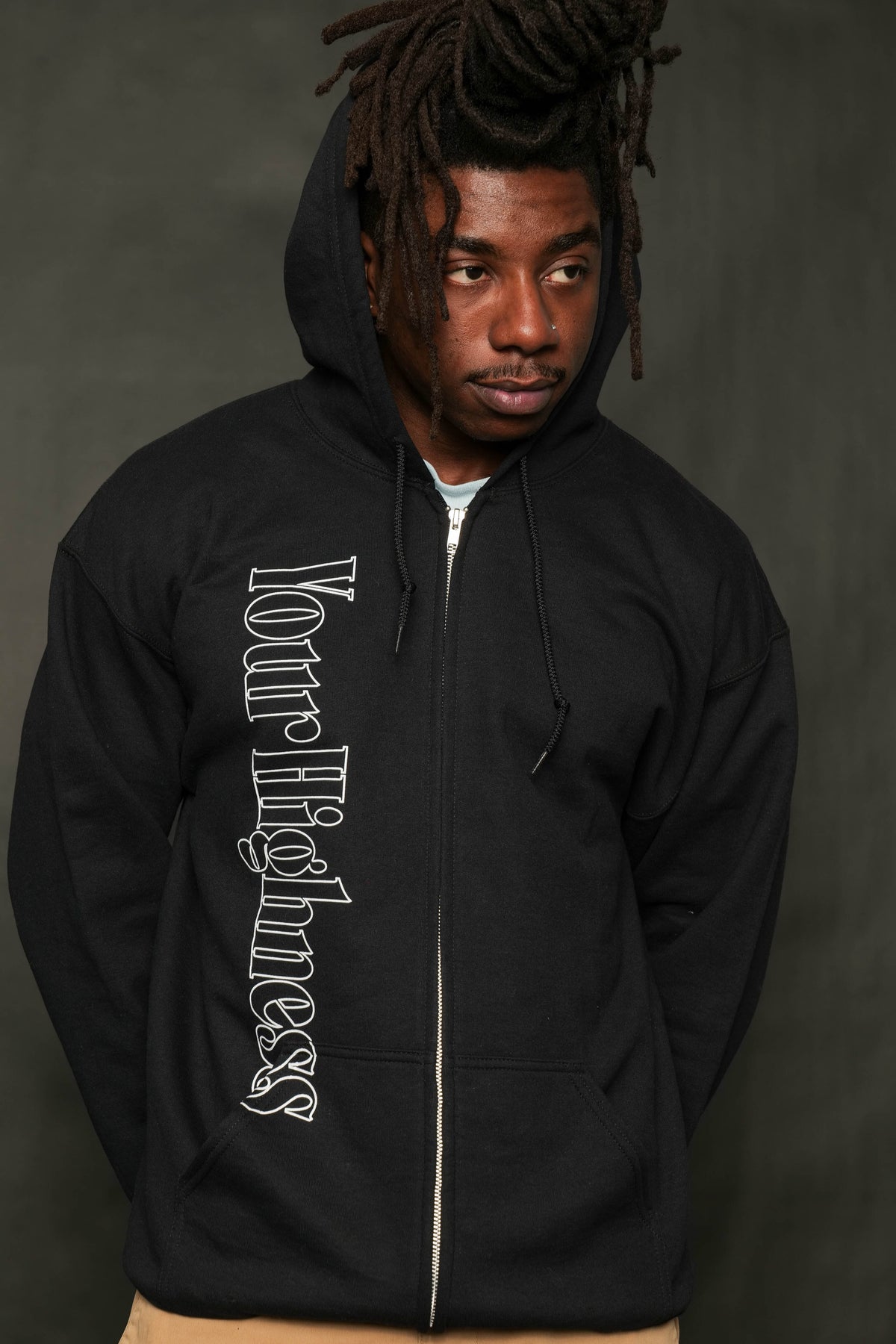 Camellia Zip Hoodie Black