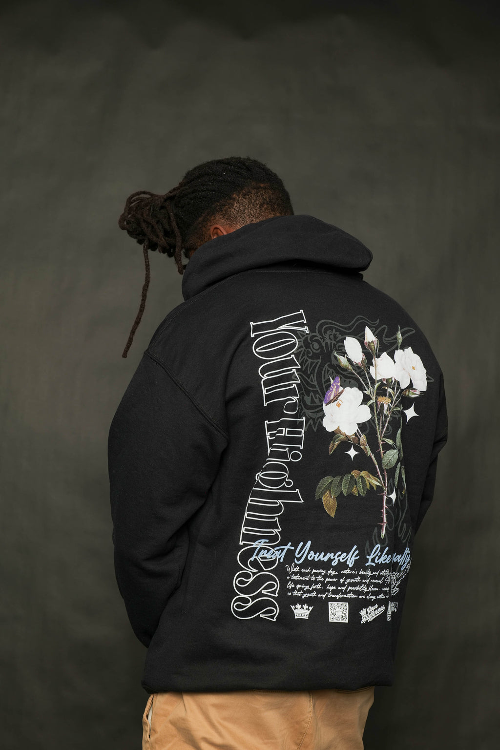 Camellia Zip Hoodie Black