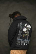 Camellia Zip Hoodie Black, alternate view 6