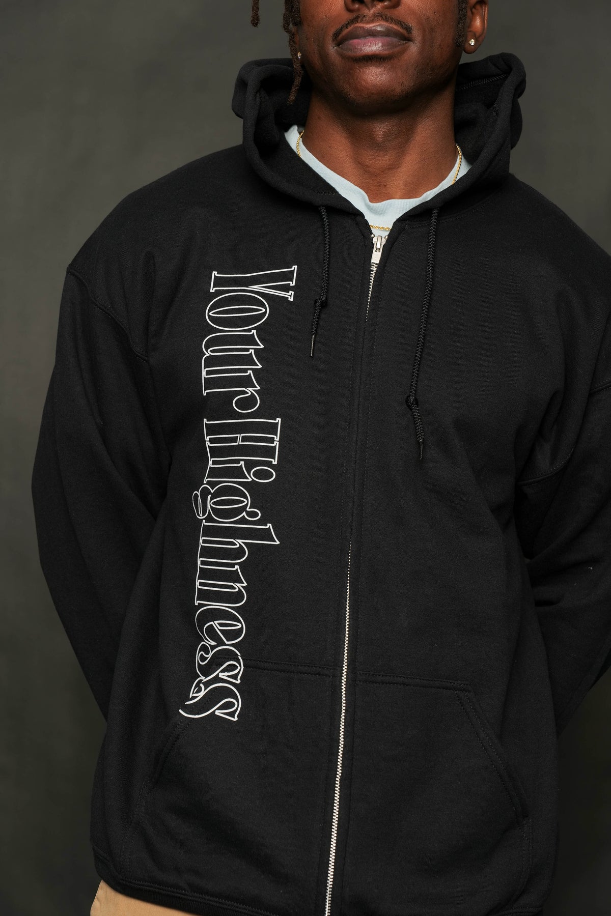 Camellia Zip Hoodie Black