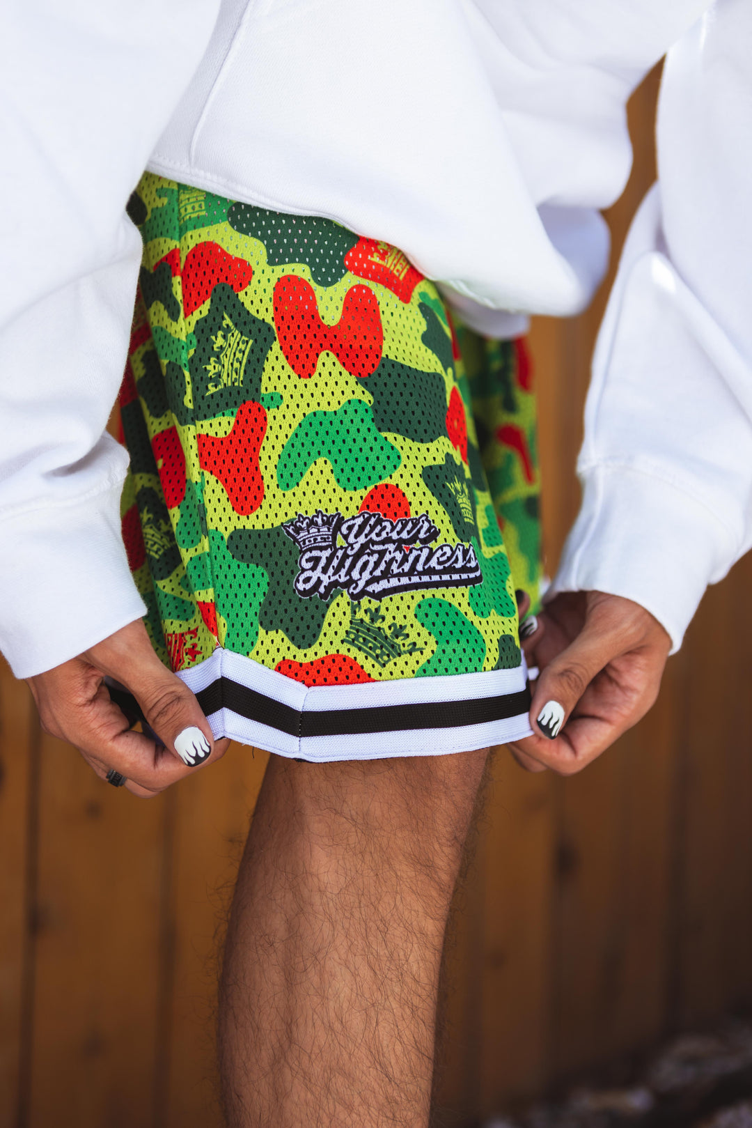 YHLA Crown Camo Mesh Shorts