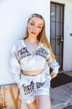 Woodlands Crop Zip Hoodie White, alternate view 5