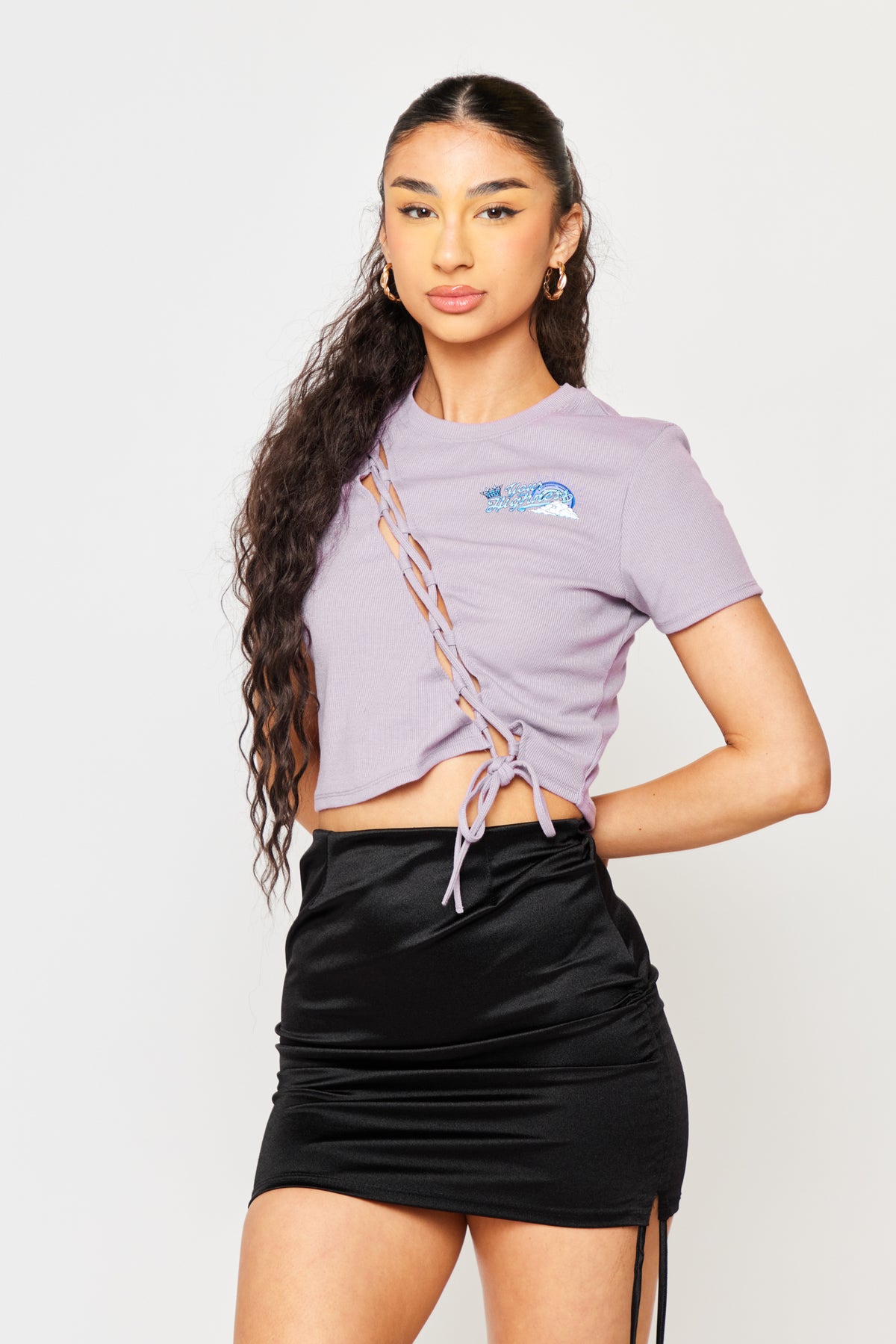 Another Day Lace Front Top Purple