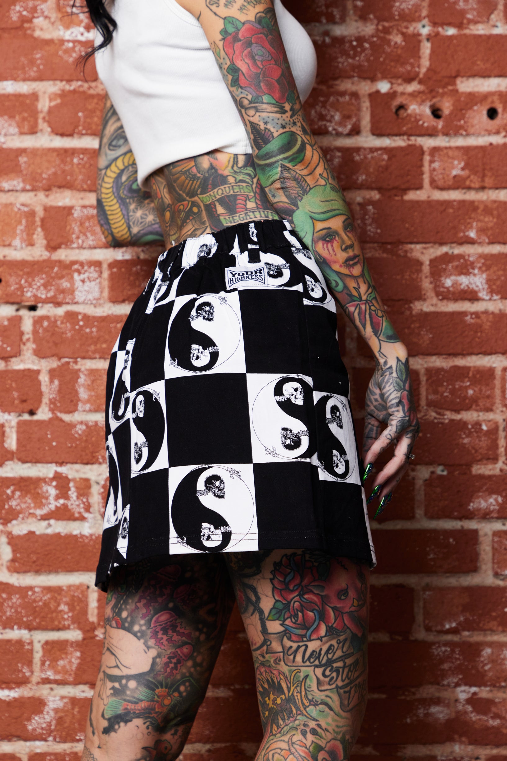 Harmony Checkered Skirt Blk/Wht