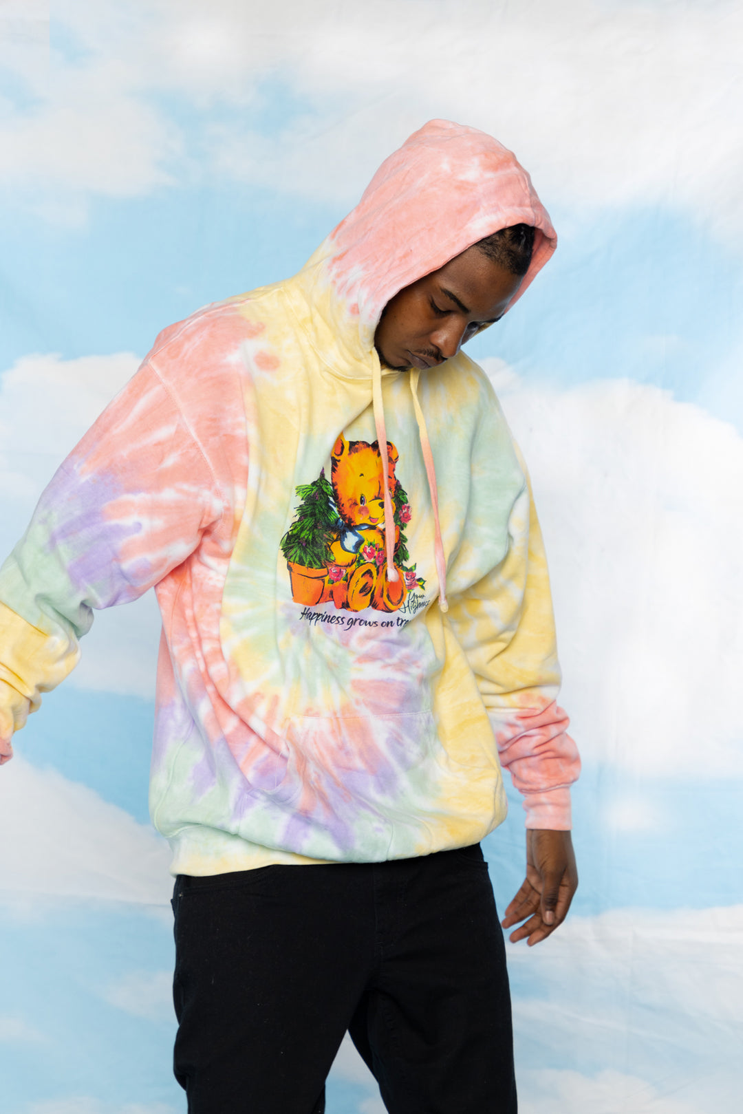 Trees Tie Dye Hoodie Rainbow