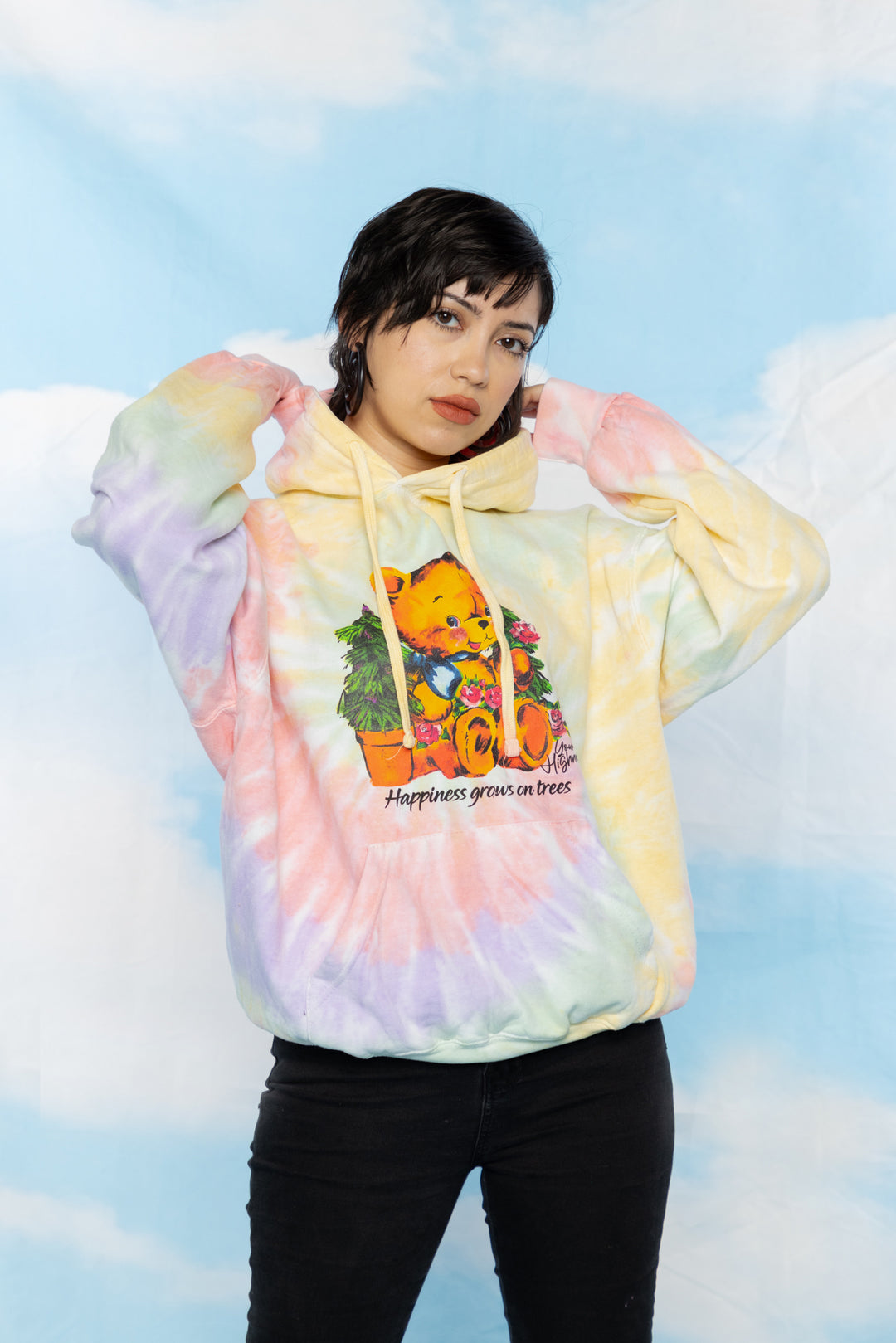 Trees Tie Dye Hoodie Rainbow