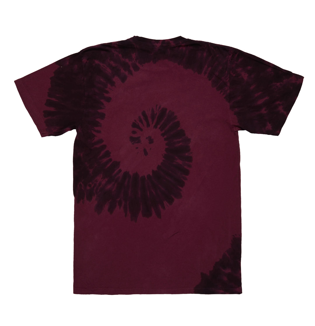 Graduate Tie Dye Tee Maroon Spiral