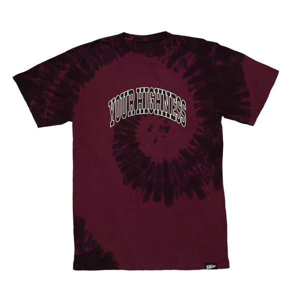 Graduate Tie Dye Tee Maroon Spiral