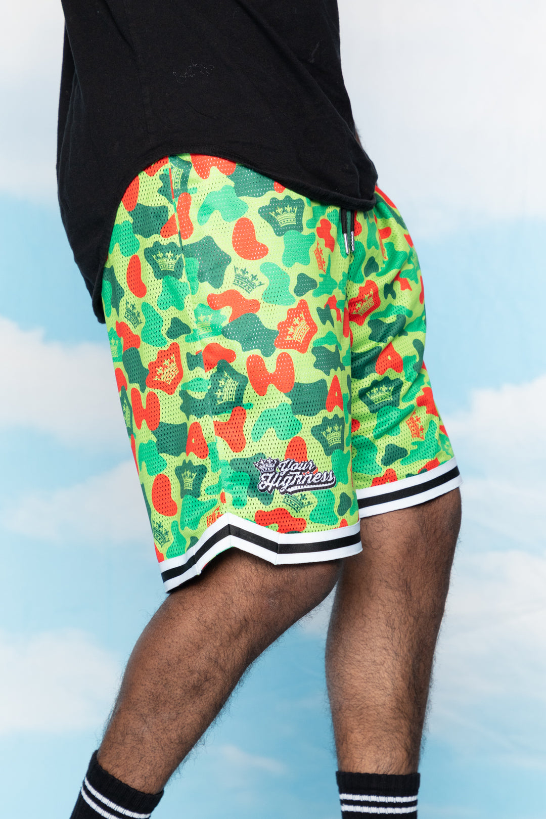 YHLA Crown Camo Mesh Shorts