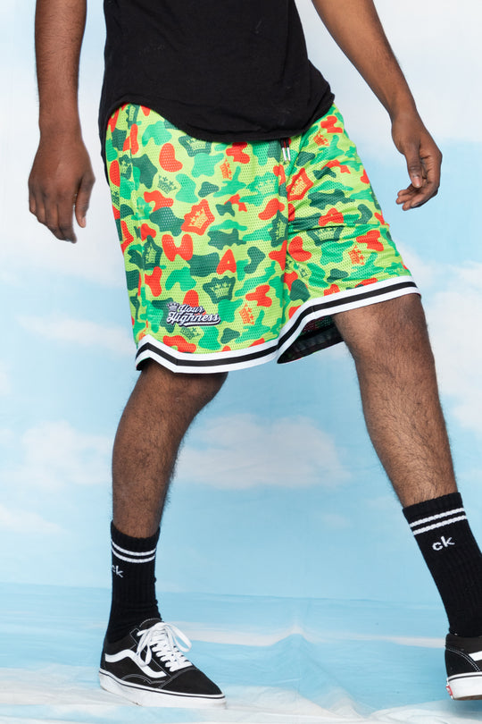 YHLA Crown Camo Mesh Shorts