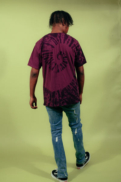 Graduate Tie Dye Tee Maroon Spiral