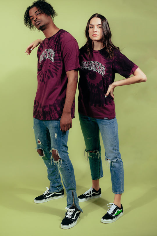 Graduate Tie Dye Tee Maroon Spiral