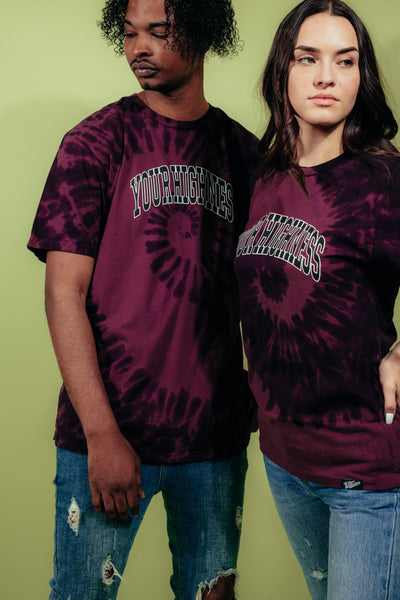 Graduate Tie Dye Tee Maroon Spiral