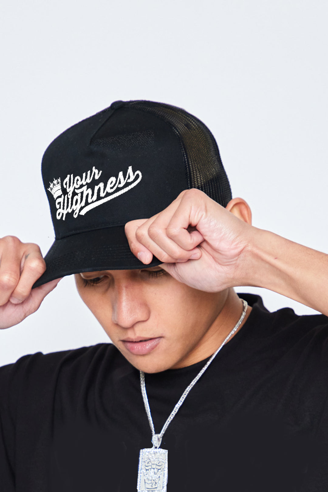 Crown Logo Black Snapback Hat