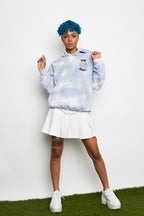 Wake & Bake Blue Tie Dye Hoodie, alternate view 3