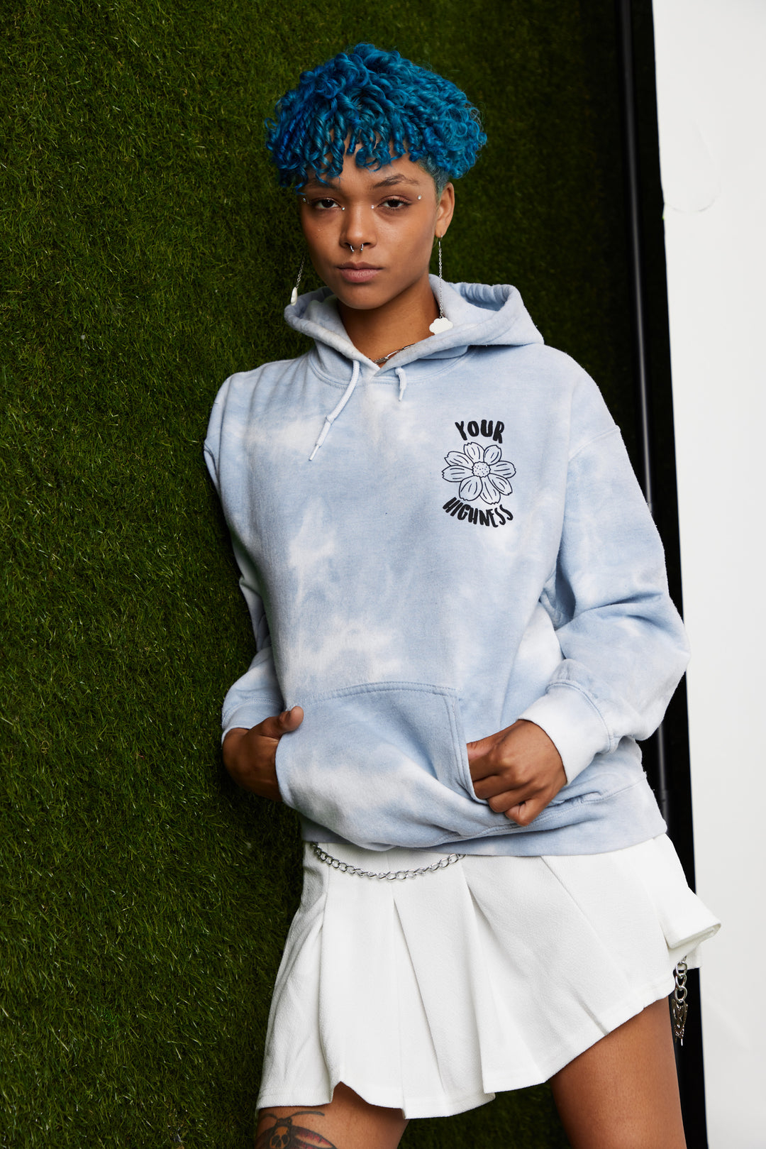 Wake Bake Blue Tie Dye Hoodie - Main Image