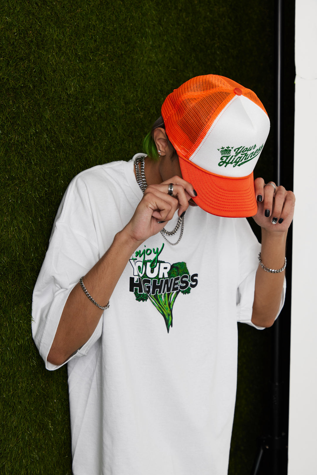 Crown Logo Mesh Cap Orange