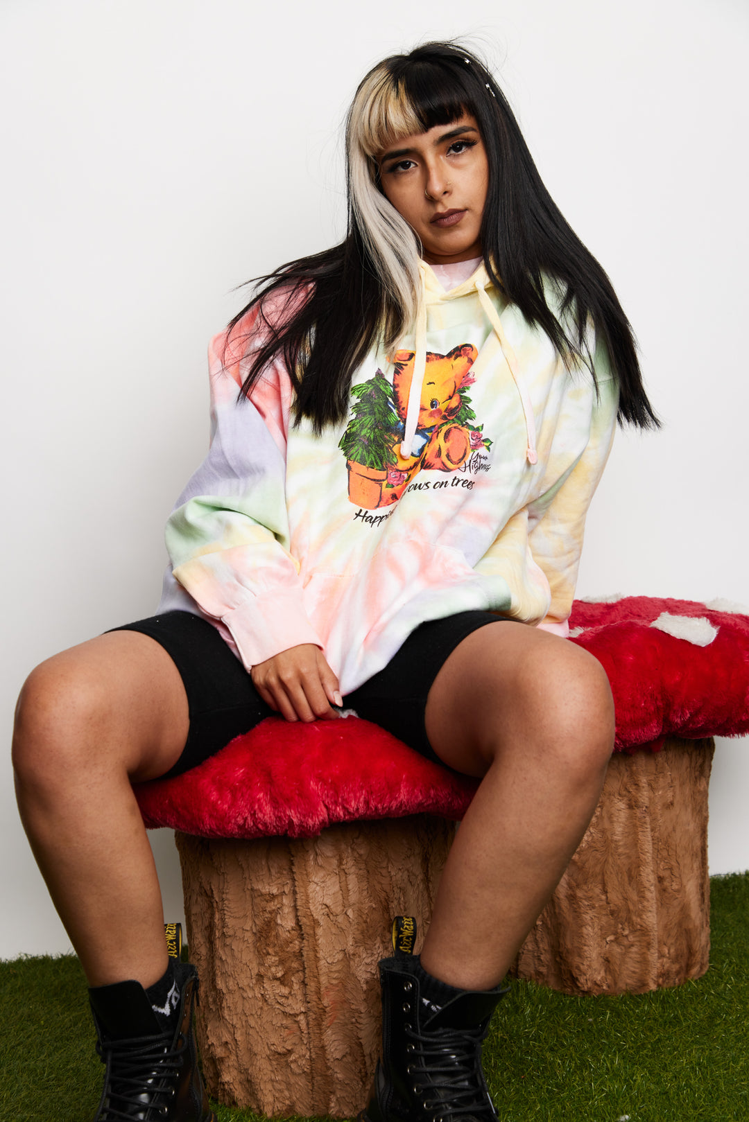 Trees Tie Dye Hoodie Rainbow