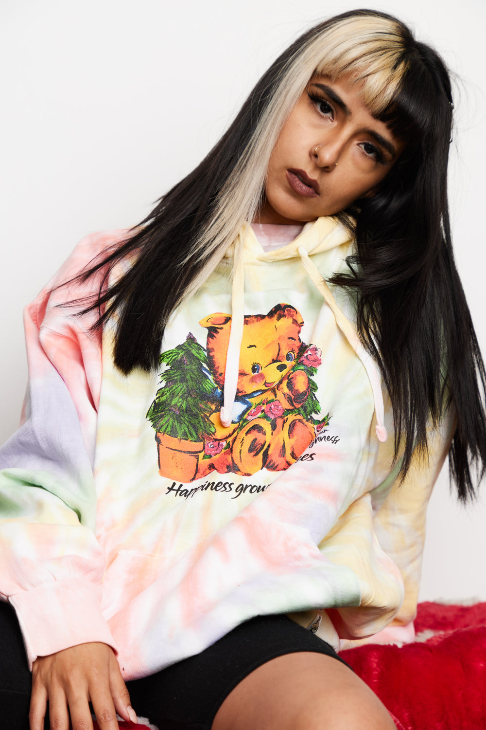 Trees Tie Dye Hoodie Rainbow