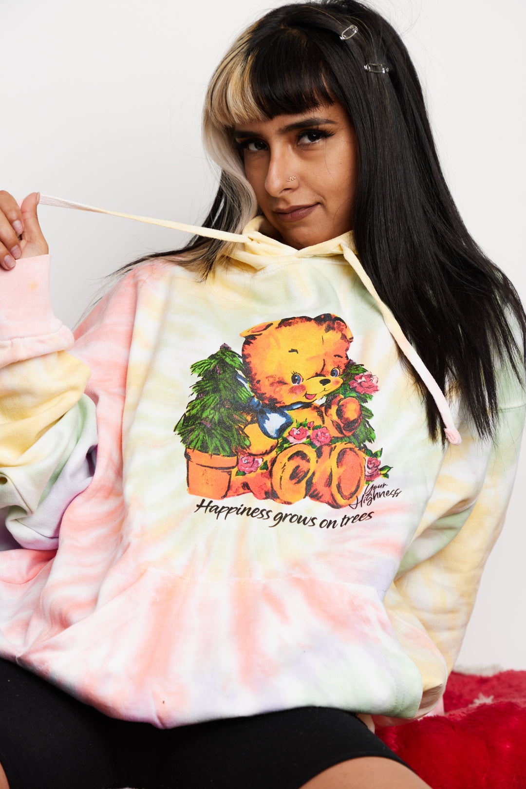 Trees Tie Dye Hoodie Rainbow